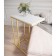 Class table "Agami Gold", 500 × 310 × 705 mm, color white marble