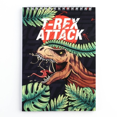 Notepad A5, 40 l. Cardboard cover. "Dinosaur"