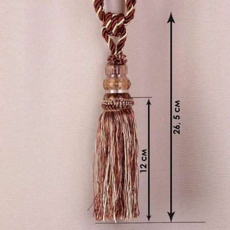 Curtains “Three Crystal” curtains, 50 ± 1 cm, brown-beige color