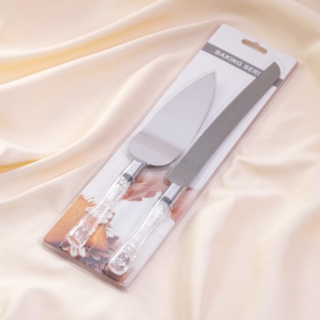 Wedding set for cake: knife and spatula-2