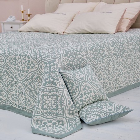 Pillowcase decorative Ethel "Ornament" color green 40x40 cm, 100% cotton-1