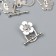 Decor metal for the creativity of the lock "Flower" silver 2.2x1.5 cm