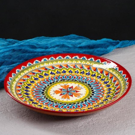 Largan Rishtan ceramics "Patterns", 32 cm, red
