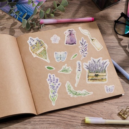 Paper stickers "Lavender", 14 × 21 cm-1