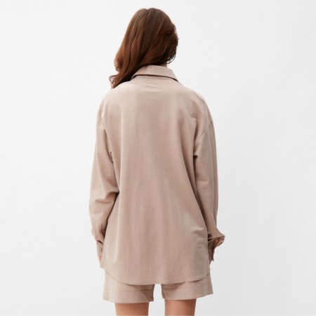 Women's costume (shirt, shorts) minku beige color, river 48-4