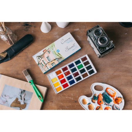 A watercolor art in cuvette, 24 colors x 2.5 ml, ZHK "Sonet", 3541139-8