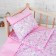 Bed linen for dolls "Unicorn on Pink", sheet, blanket, pillow