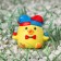 Duckling on the car panel, circus, yellow