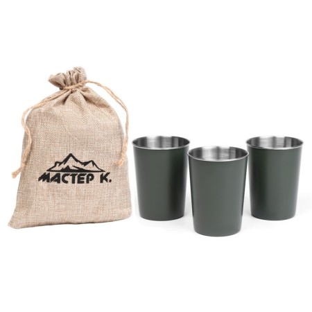 A set of camping glasses "Master K.", 320 ml, 3 pcs, green