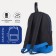 Youth backpack from lightning textiles, external pocket, “ZFTS”, black/blue color