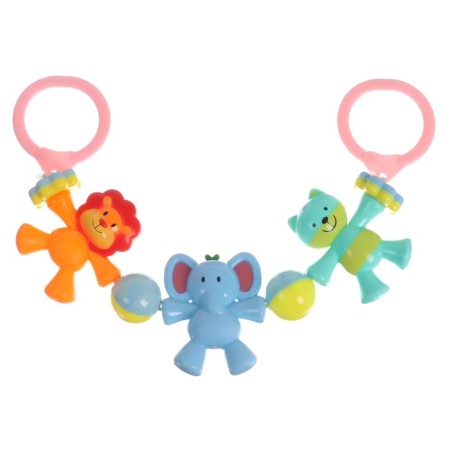 Stretching to a stroller/crib "cat, elephant, lion cub", 3 toys, color mix, crush me-5