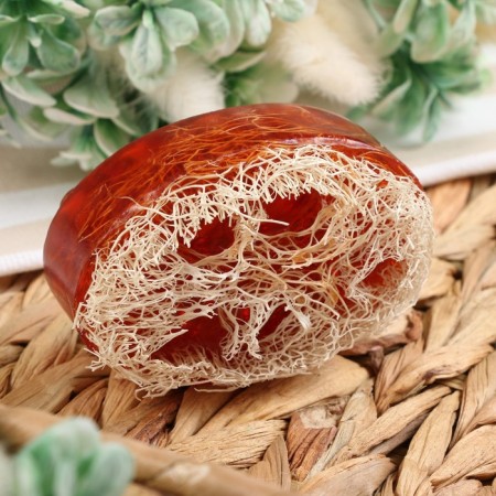 Massage soap with Luffa "Coffee" 100 g "Dobroparov" brown-1
