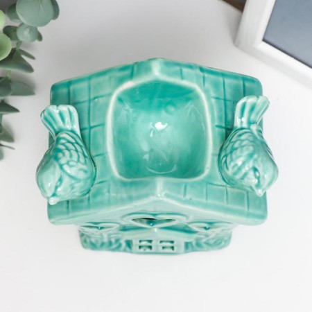 Aroma lamp ceramics "Birds House" mix 11.5x11x7.5 cm-4