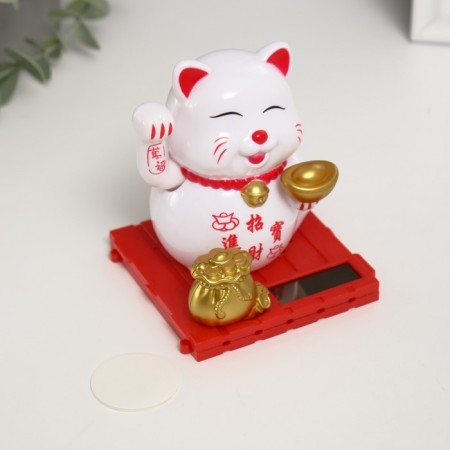 Plastic Plastic "White Mani-Neko with an ingot of Yamba" 8x8x8.5 cm-4