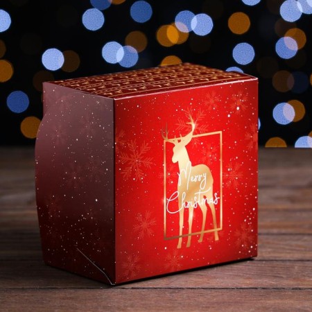 The box is folding, double -sided, "golden hoof", 16 x 16 x 10 cm