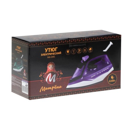 Iron "Matryona" MA-045, 2200 watts, steel sole, purple-8