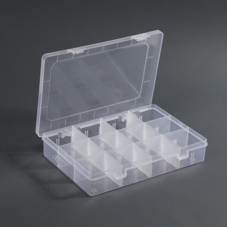 Organizer for decor, mobile cells, 12 cells, 19.5 × 13 × 3.6 cm, the color is transparent-1