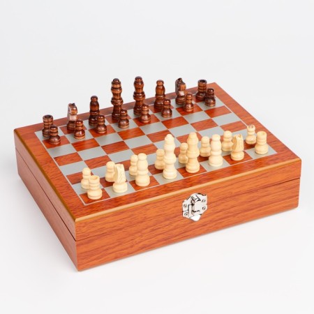 Set 7 in 1: Flaw 8 OZ, 4 glasses, funnel, chess, 18 x 24 cm-3