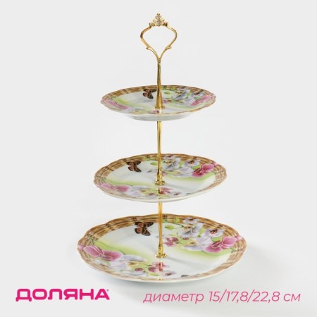 Ceramic 3-tier shade “Garden Courtyard”, D = 15/17.8/22.8 cm ㅤ