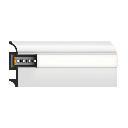 Plastic white plinth under LED tape 80x16x2000mm-3