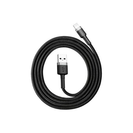 Baseus cable, Lightning - USB, 2.4 A, PVC braid, 1 m, black -gray-6