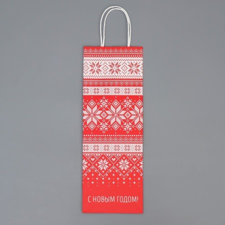Package for the bottle "Morozko", 13 x 36 x 10 cm, New Year-7