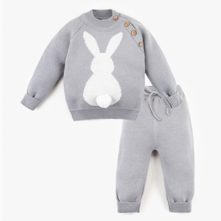 Knitted crumb set I am "hare", height 80-86 cm