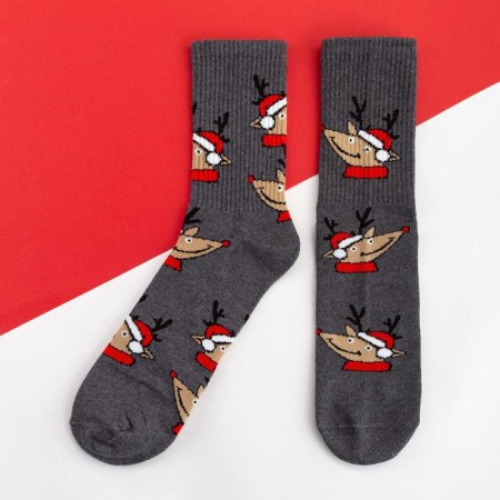 New Year's socks KAFTAN "Deer" size 41-44 (27-29 cm), color gray color