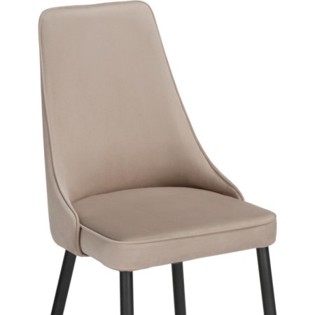 Stol on a metal frame Lana metal/velor, black/beige 57x50x99 cm-4