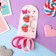 Caramel hair set (4 elastic bands, 2 clamps) strawberries, 3.5x2.5 cm, red-pink