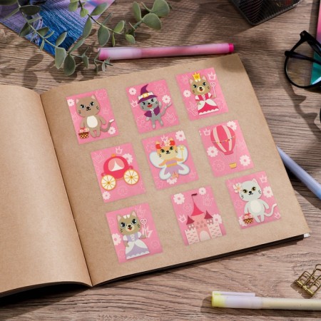 Paper stickers "cats", with coloring on the back, 11 × 15.5 cm-4
