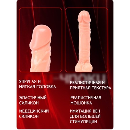 Falloimitator Oka-Khpoki, realist, on suction cup, PVC, 25 x 4 cm, bodily-1