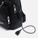 Male sling bag made of artificial leather, with USB, black color