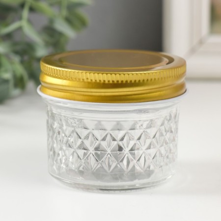 Bank for candles glass with a lid "Romb" transparent 100 ml 7x7x5.5 cm-1