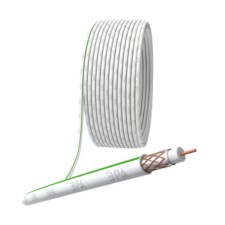 Coaxial cable SAT 703 b, 75 Ohms, Cu/(braid Cu 75%), PVC, white color, bay 100 m