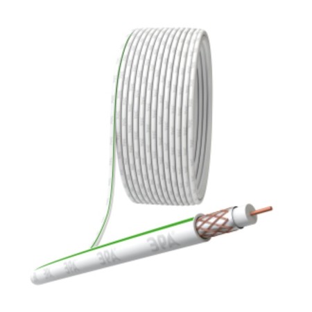 Coaxial cable SAT 703 b, 75 Ohms, Cu/(braid Cu 75%), PVC, white color, bay 100 m