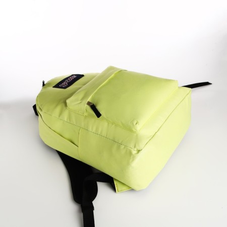 Young backpack from textiles on lightning, external pocket, lemon color-4