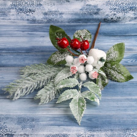 Decor "Winter Miracle" berries of needles and herbs, 26 cm