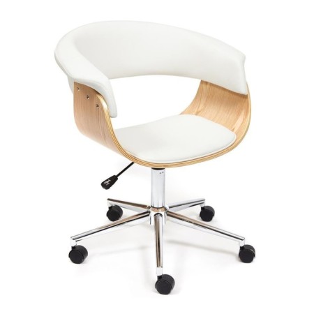 Vimta head chair natural, eco -leather white