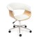 Vimta head chair natural, eco -leather white