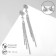 Hanging earrings with rhinestones "Date" blade, white color in silver, 10 cm