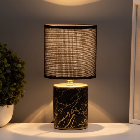 Table lamp with lampshade Risalux "Juno", E14, 40 W, black-gold, 13 × 13 × 26.5 cm-3