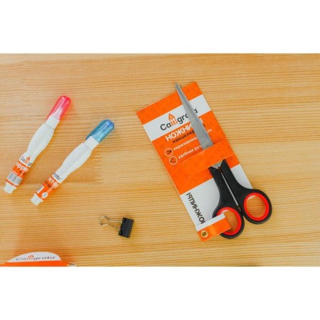 Office scissors 16.5 cm, "standard", plastic handles, euro suspension-4