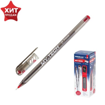 Handle Ball oil Pensan My-Tech, node-bela 0.7 mm, ink red