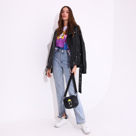 Women's bag with lightning, black color-6