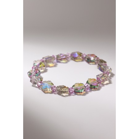 Bracelet "Shine" flowers, color gasoline-1