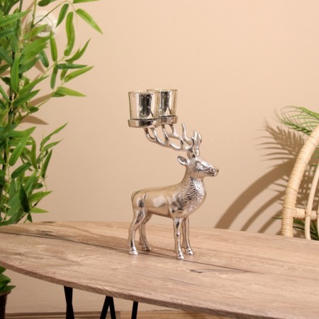 Summary for 2 candles "deer" aluminum 15x18x31 cm-1