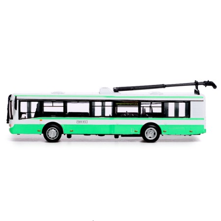 Metallic trolleybus, 1:72, inertial, green color-1