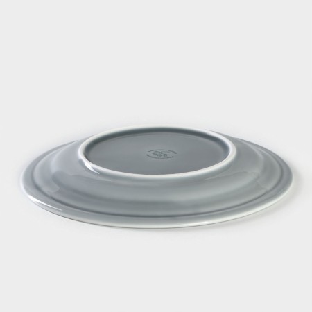 Porcelain plate "Watercolor", D = 20 cm, color light gray-2