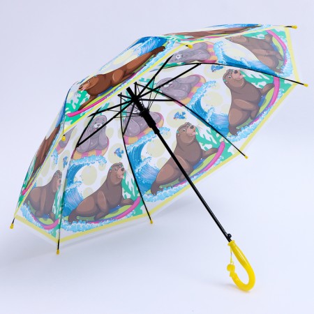 Children's umbrella P/Aut with a whistle "Seal on vacation" d = 84 cm, 8 spokes, 65 × 7 × 6 cm-1